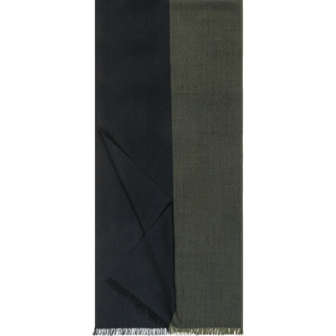 Two-Tone Wool 40x180 - olive/navy (blau)