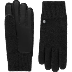 Walkhandschuhe Lederinnenhand - black (schwarz)